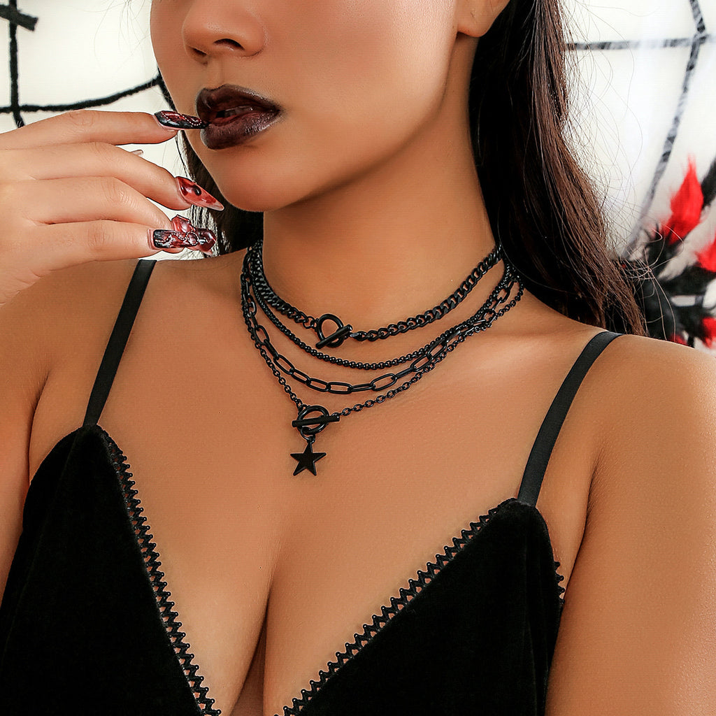Layered Toggle Pendant Necklace - Zinc Alloy, 4 Styles - alternate view 8