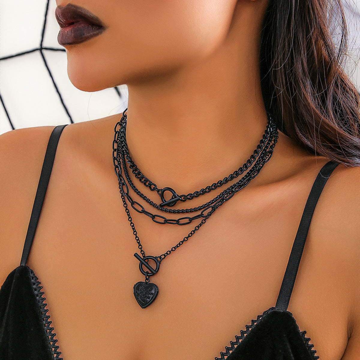 Layered Toggle Pendant Necklace - Zinc Alloy, 4 Styles - alternate view 9