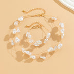 Imitation Pearl Multi-Strand Necklace & Bracelet - alternate view 5