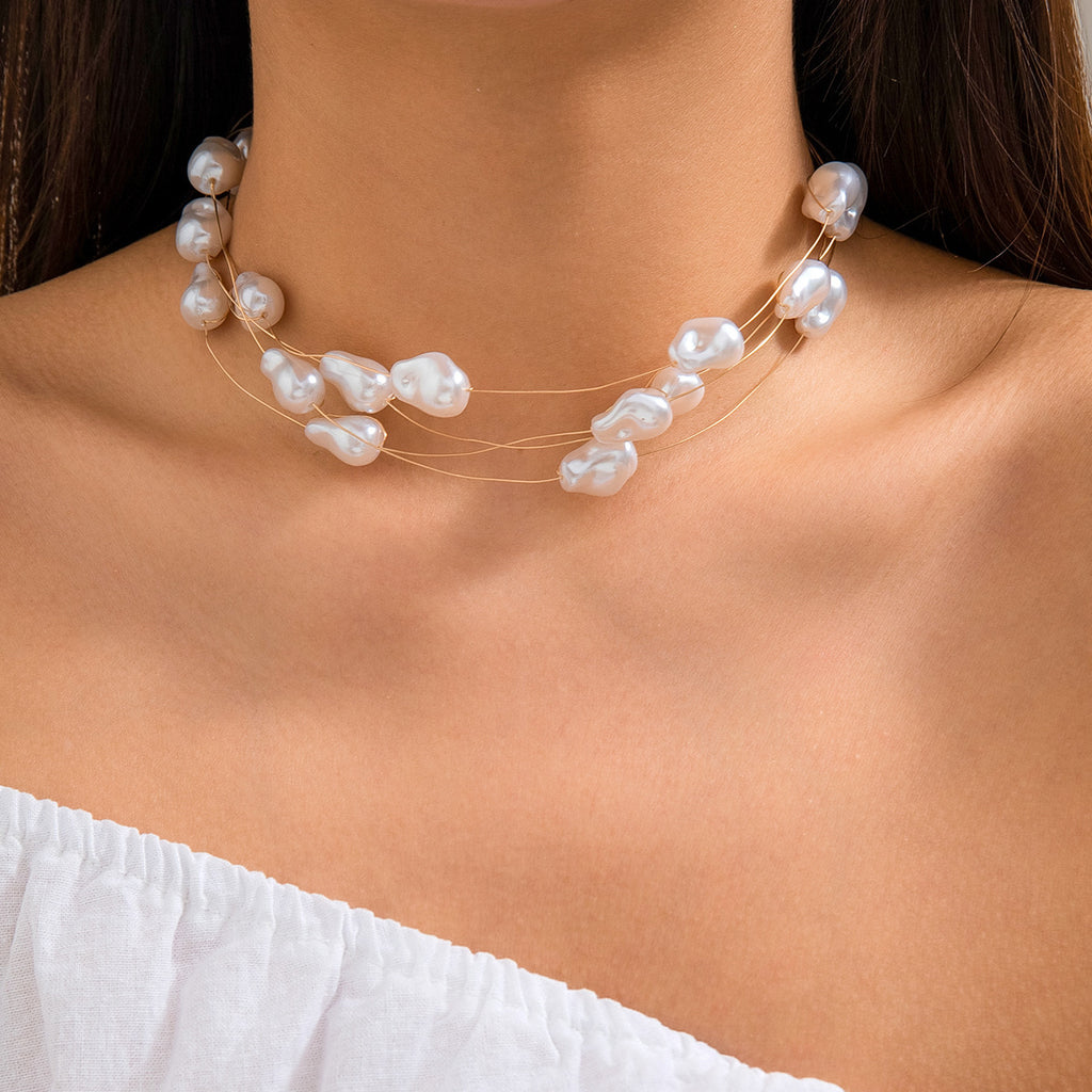 Imitation Pearl Multi-Strand Necklace & Bracelet - alternate view 4