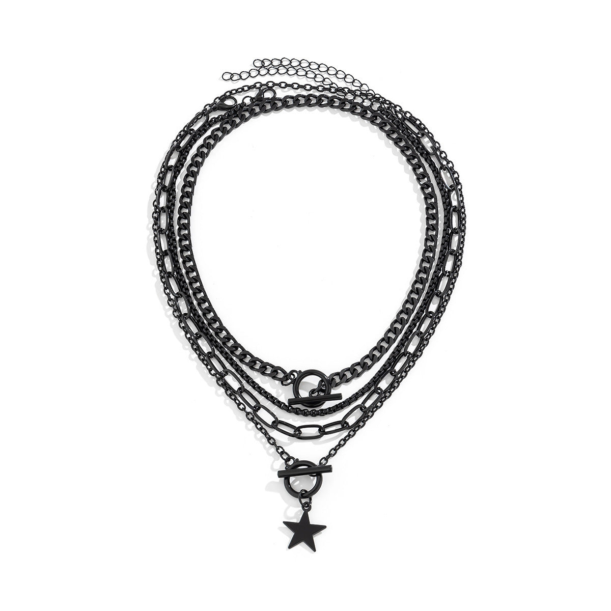 Layered Toggle Pendant Necklace - Zinc Alloy, 4 Styles - alternate view 6