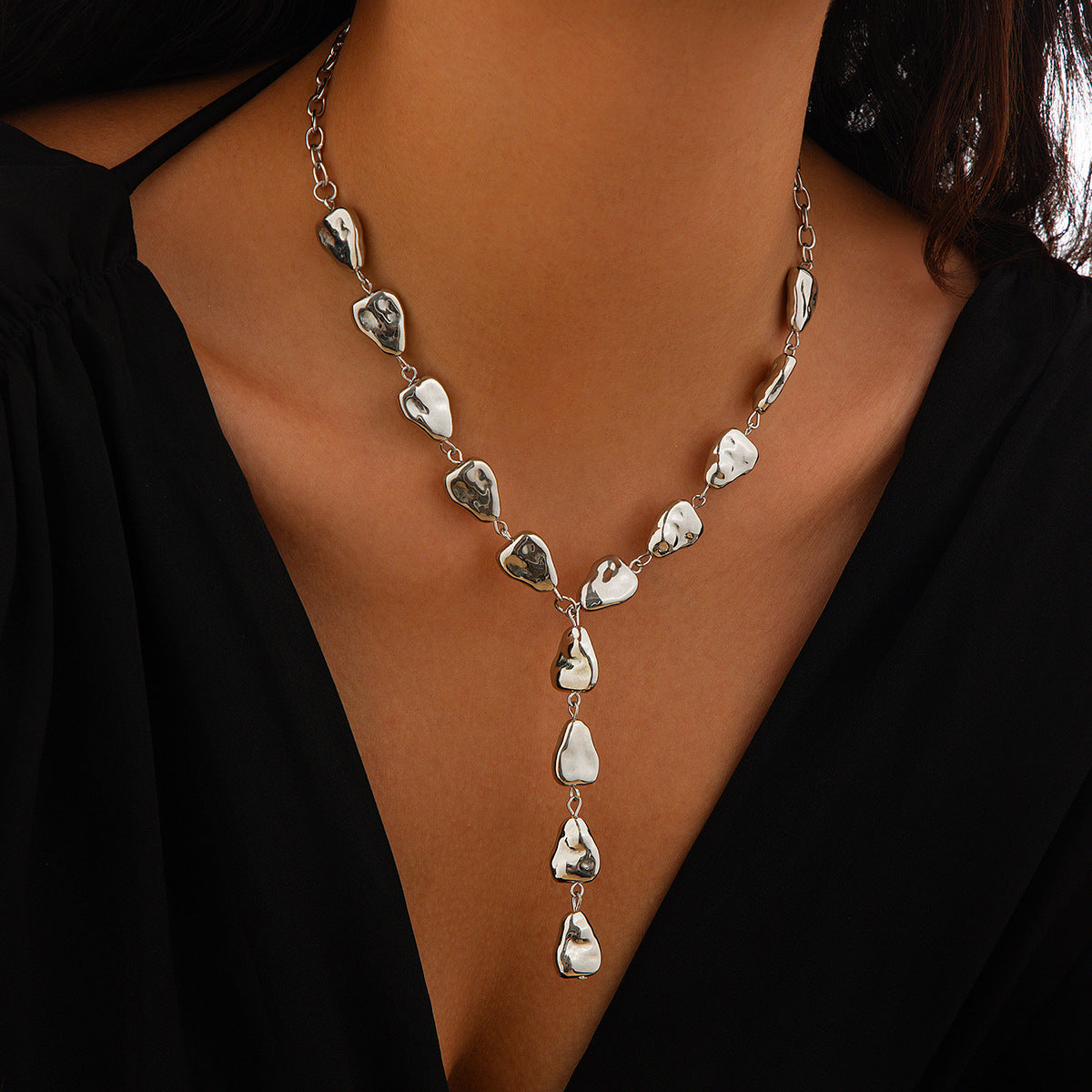 Irregular Pebble Y-Drop Necklace - 4 Styles - alternate view 4