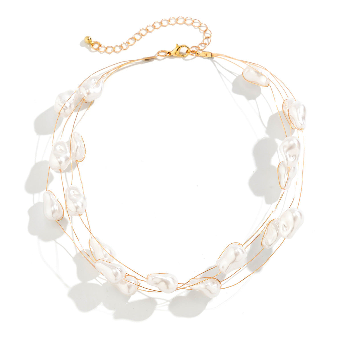 Imitation Pearl Multi-Strand Necklace & Bracelet