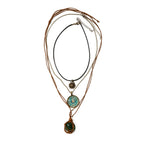 3-Piece Layered Pendant Necklace Set - Electroplated Alloy